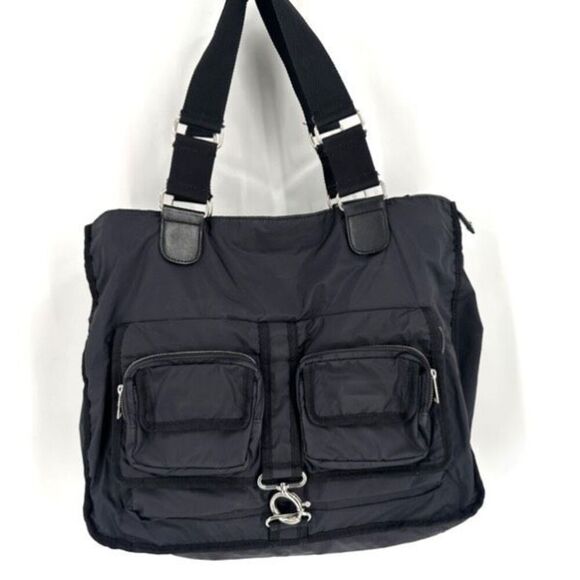 Vintage Y2K Banana Republic Men’s Travel Tote Carry On Nylon & Leather Bag - Picture 1 of 14